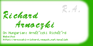 richard arnoczki business card